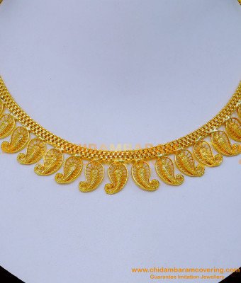 NLC1288 - Beautiful Mango Design Gold Plated Necklace for Wedding