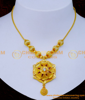 NLC1293 - Simple Modern White Stone Necklace Designs for Women