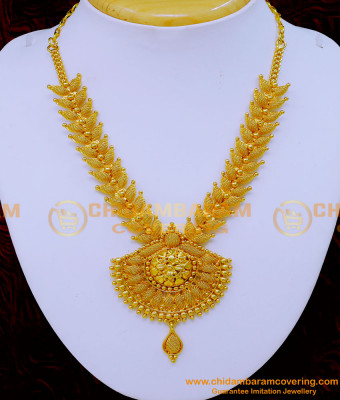 NLC1297 - Trendy Net Pattern Leaf Design V Shape Necklace Design Online