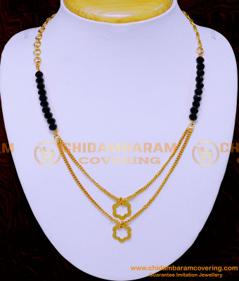 NLC1300 - Elegant Simple Black Crystal Gold Necklace Designs Online