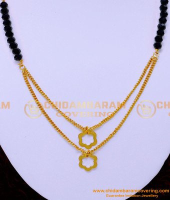 NLC1300 - Elegant Simple Black Crystal Gold Necklace Designs Online