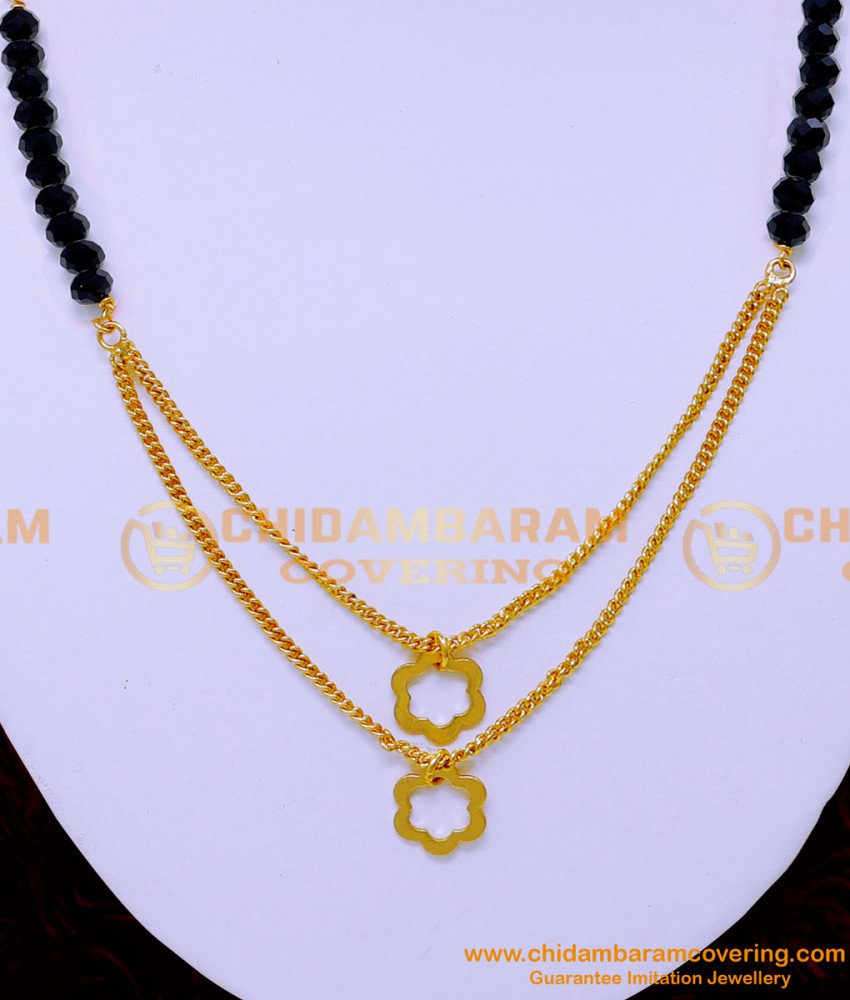 NLC1300 - Elegant Simple Black Crystal Gold Necklace Designs Online