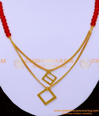 NLC1302 - Simple Crystal Beads Jewellery Necklace Designs for Girls