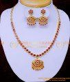 NLC1306 - Impon Ruby Stone Old Model Attigai Necklace Designs Online