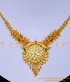 NLC1312 - 1 Gram Gold Light Weight Stone Necklace Design for Women
