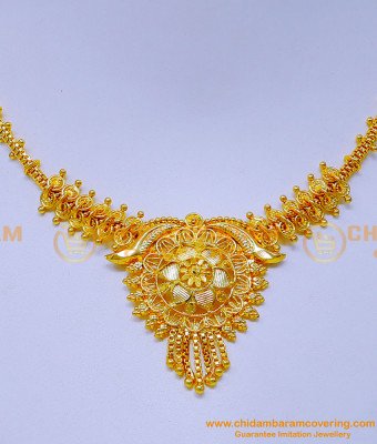 NLC1315 - Light Weight Bridal Wedding Gold Necklace Design Online