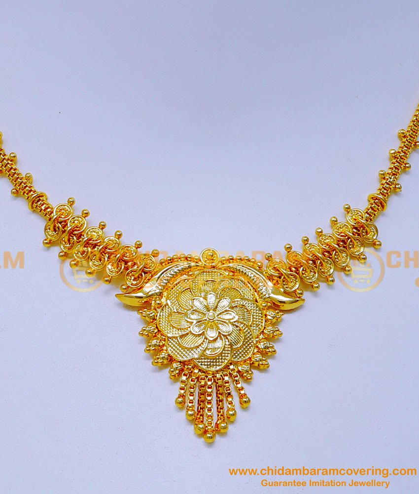 NLC1316 - Gold Plated Jewellery with Guarantee Plain Necklace Online