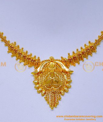 NLC1317 - Indian Bridal Wedding 1 Gram Gold Simple Necklace Designs