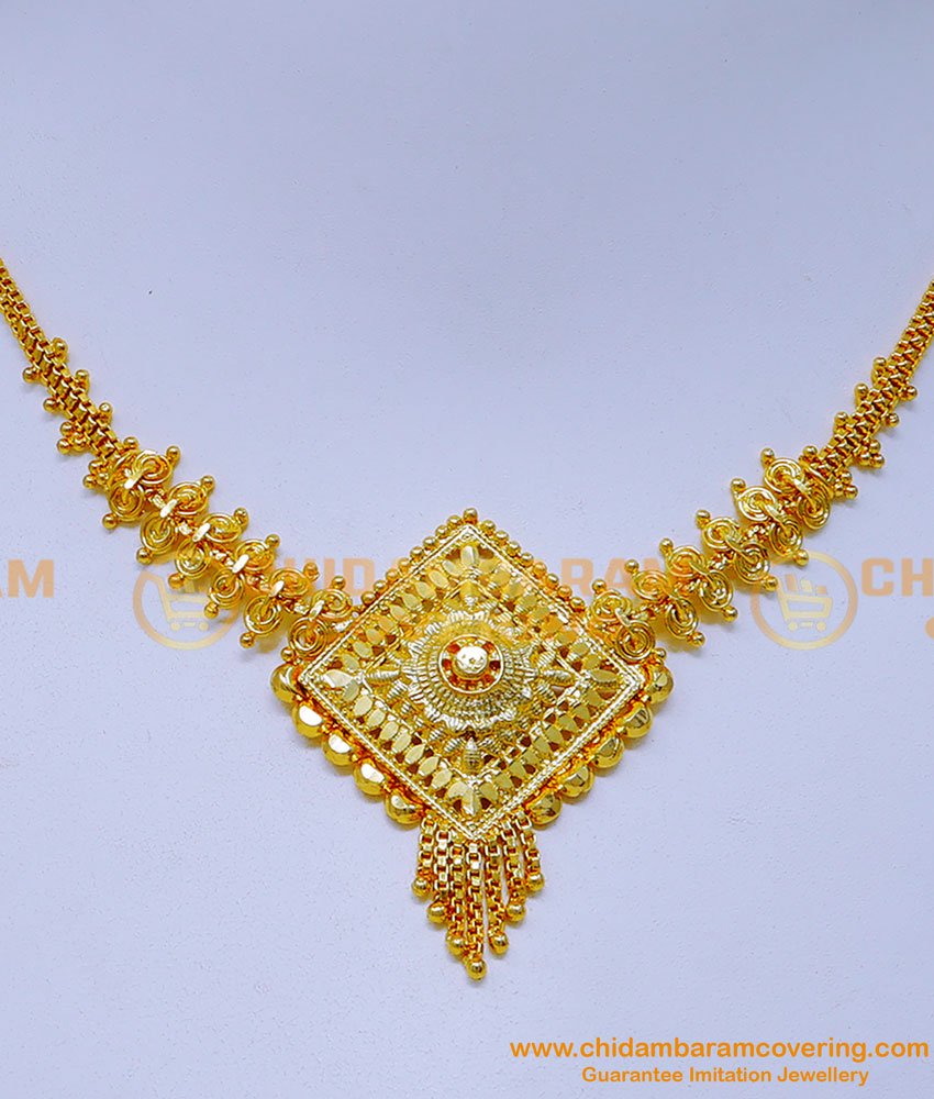 NLC1319 - Latest Daily Use One Gram Gold Plated Necklace Online 