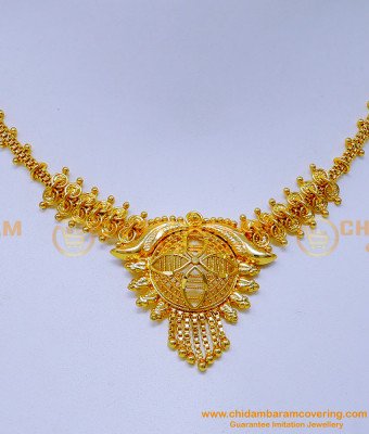 NLC1320 - South Indian Bridal Necklace 1 Gram Gold Jewellery for Wedding