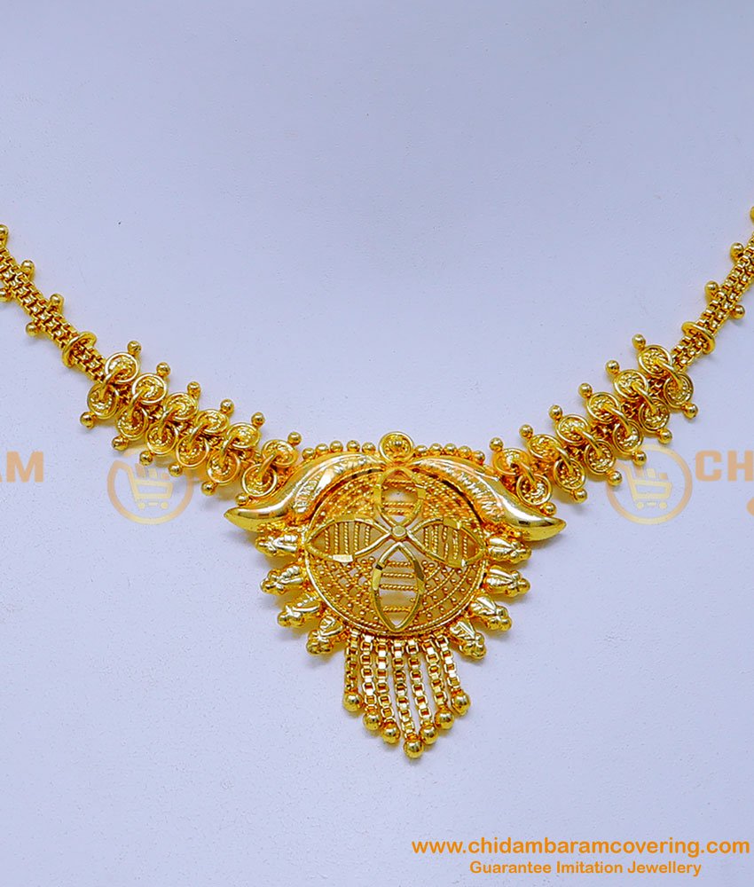 NLC1320 - South Indian Bridal Necklace 1 Gram Gold Jewellery for Wedding