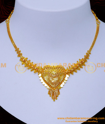 NLC1322 - Traditional One Gram Gold Jewellery Plain Necklace Online