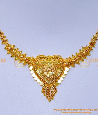 NLC1322 - Traditional One Gram Gold Jewellery Plain Necklace Online