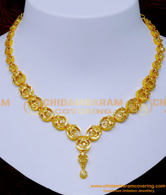 NLC1326 - Modern Gold Necklace Design 1 Gm Gold Jewellery Online