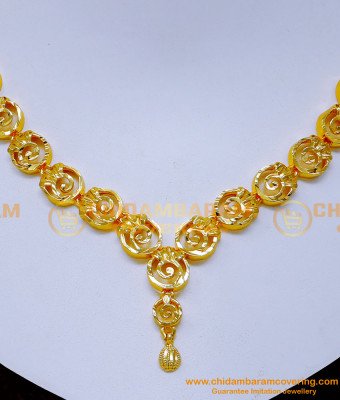 NLC1326 - Modern Gold Necklace Design 1 Gm Gold Jewellery Online
