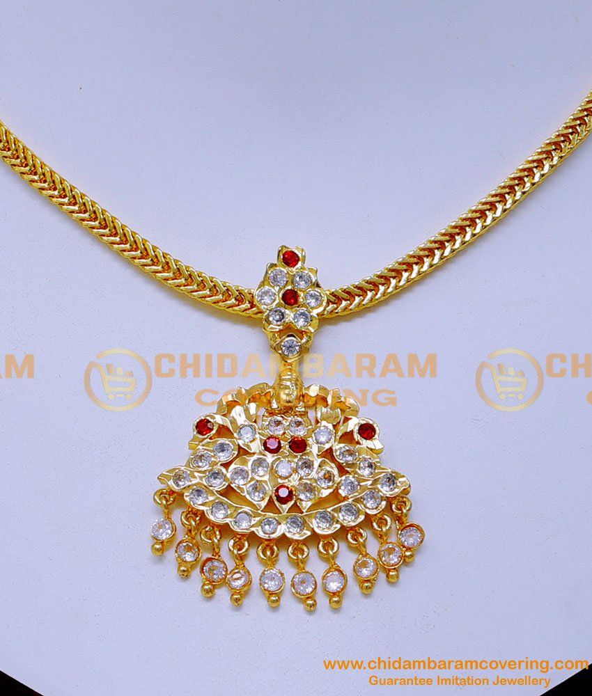 NLC1330 - South Indian Bridal Jewellery Impon Stone Attigai Design 