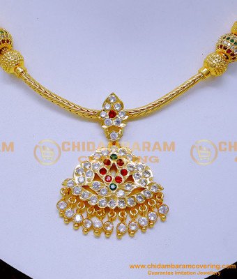 NLC1331 - Indian Bridal Stone Necklace Impon Attigai Online Shopping 