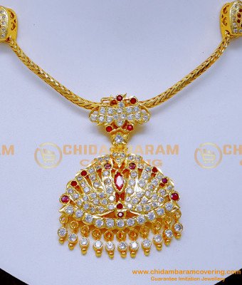 NLC1333 - First Quality Impon Stone Gold Necklace Designs for Wedding
