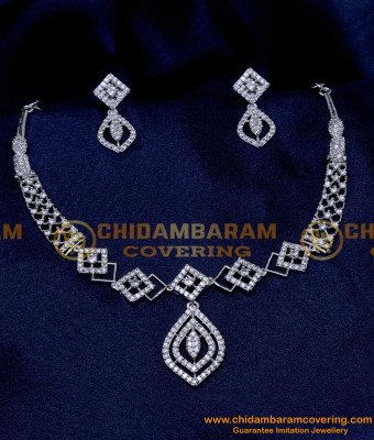 NLC1336 - Diamond Necklace Set with Earrings Imitation Jewellery