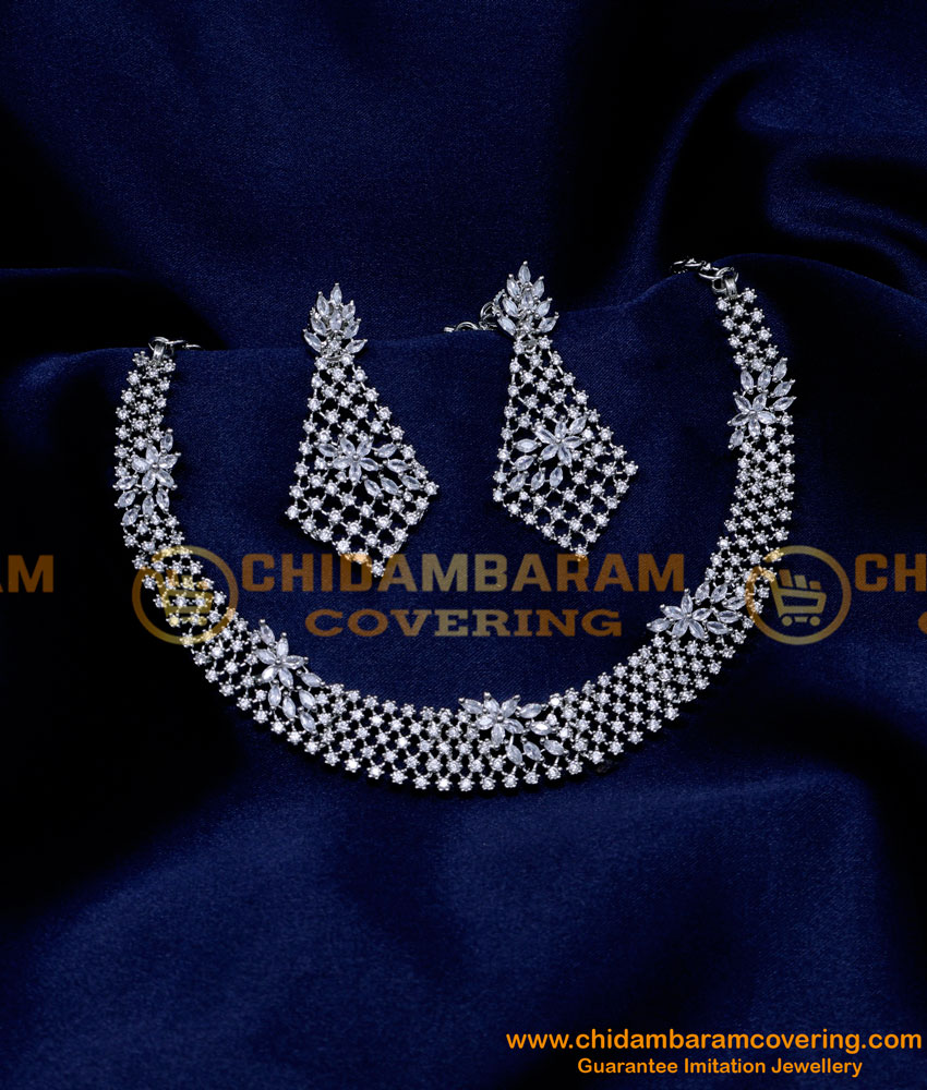 NLC1342 - Bridal Diamond Necklace Designs Choker Necklace Artificial 