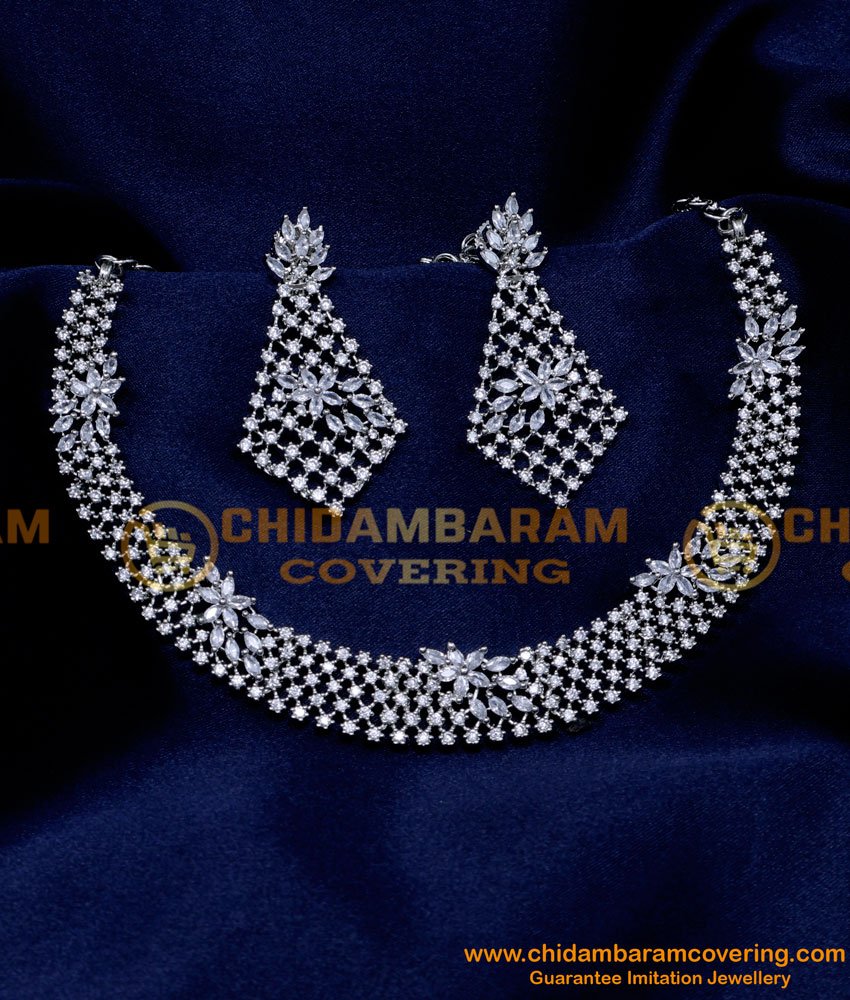 NLC1342 - Bridal Diamond Necklace Designs Choker Necklace Artificial 