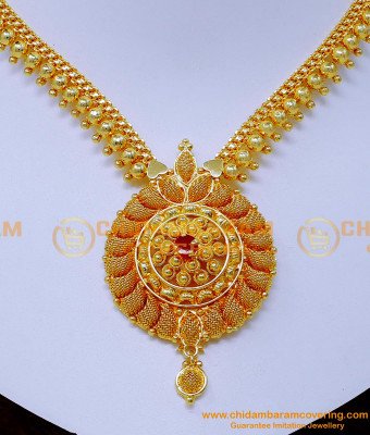 NLC1351 - Gold Beads Design 1 Gram Gold Necklace for Women