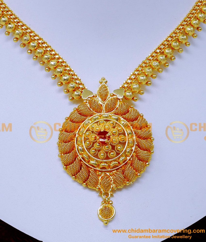 NLC1351 - Gold Beads Design 1 Gram Gold Necklace for Women