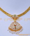 NLC1358 - Impon White Stone with Pearl Necklace Pendant Online