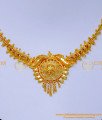NLC1372 - Simple Daily Use Gold Plated Necklace for Wedding