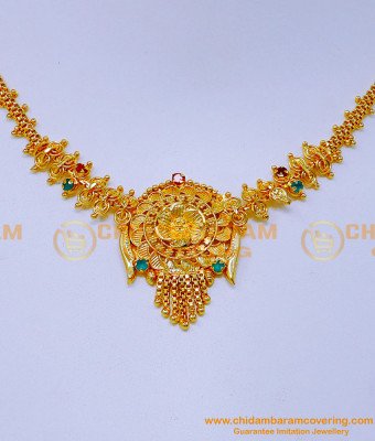 NLC1377 - Gold Plated Jewelry Simple Necklace Designs with Stone