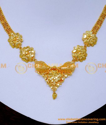 NLC1382 - Simple Gold Design Gold Plated Necklace for Women
