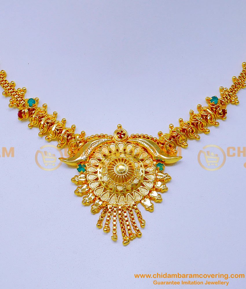 NLC1378 - Best Quality Wedding Gold Necklace Designs for Women