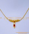 Nlc1381 - Kerala Single Red Pendant Palakka Chain Design Online