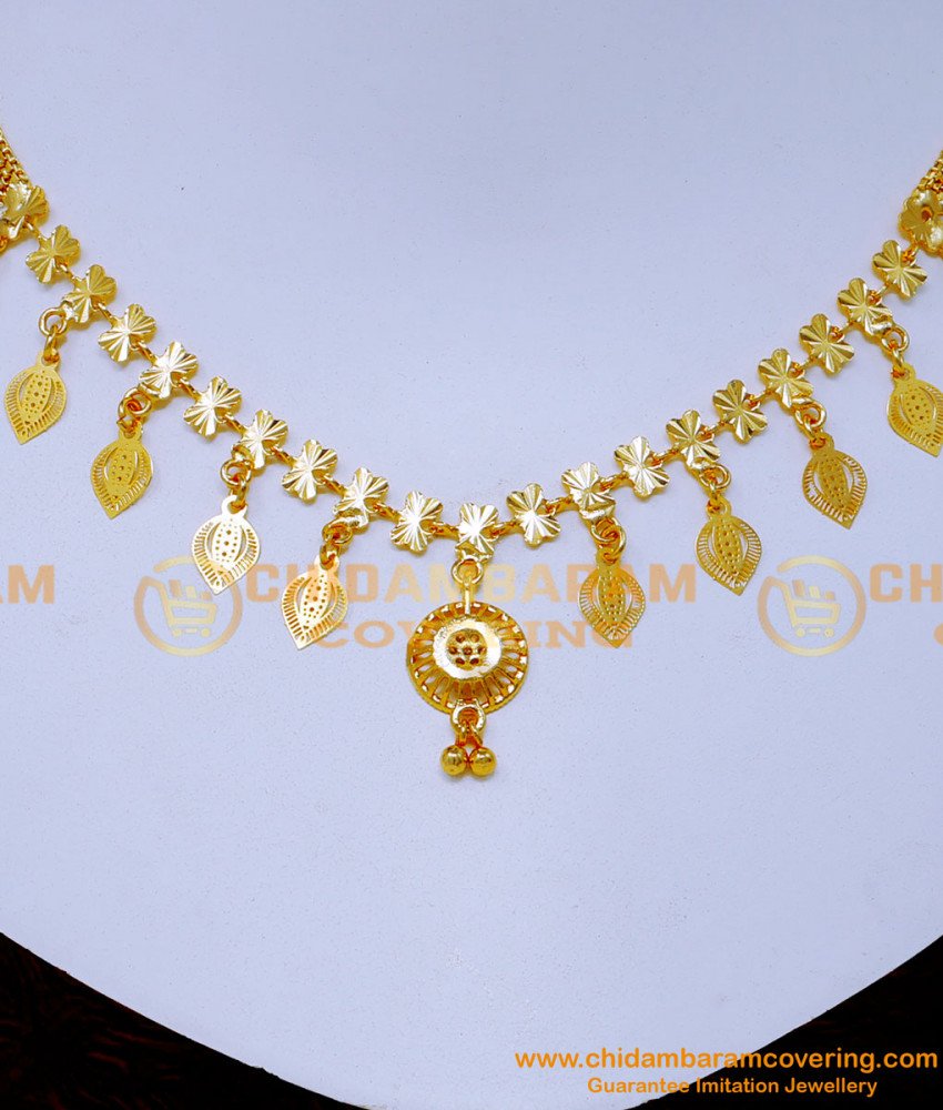 NLC1384 - Modern Necklace Designs Gold Latest One Gram Jewellery