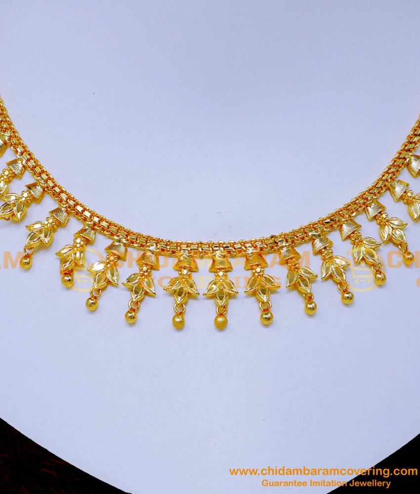 NLC1385 - Latest Wedding Modern Gold Necklace Designs Online