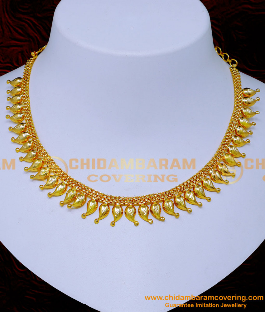NLC1389 - Mango Model Traditional Wedding Gold Necklace Design