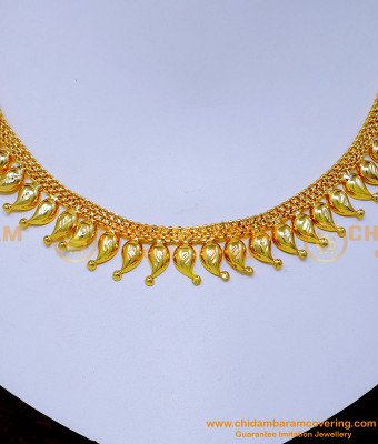 NLC1389 - Mango Model Traditional Wedding Gold Necklace Design