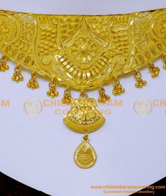 NLC1391 - Bridal Gold Choker Necklace Design Forming Gold Jewellery
