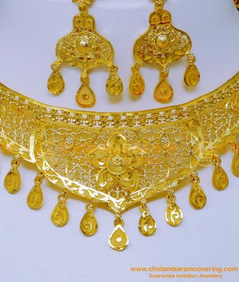 NLC1392 - Forming Gold Plated Necklace Choker Design for Wedding