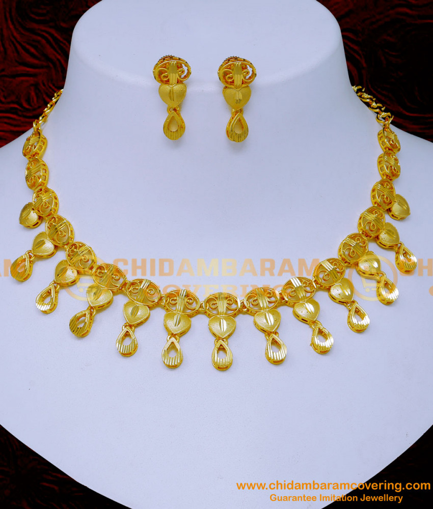 NLC1394 - Latest Light Weight Dubai Gold Necklace Design for Women