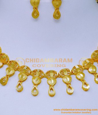 NLC1394 - Latest Light Weight Dubai Gold Necklace Design for Women