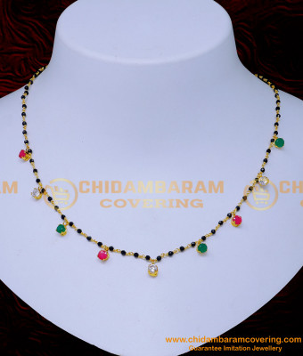Nlc1402 - Unique Multi Stone Crystal Black Beads Necklace Designs