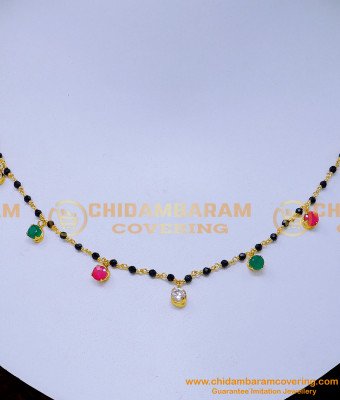 Nlc1402 - Unique Multi Stone Crystal Black Beads Necklace Designs