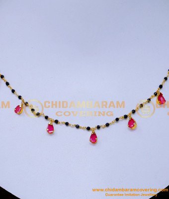 Nlc1403 - Elegant Pink Stone Simple Crystal Beads Necklace Designs