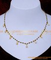 Nlc1404 - Modern White Stone Light Weight Black Crystal Necklace