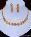 NLC1408 - Latest Simple Impon Necklace Models with Earring Online