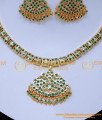 NLC1409 - Bridal Wear Emerald Stone Necklace Impon Jewellery Set