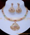 NLC1412 - Original Impon Jewellery White Stone Attigai Necklace Set