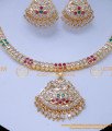 NLC1412 - Original Impon Jewellery White Stone Attigai Necklace Set