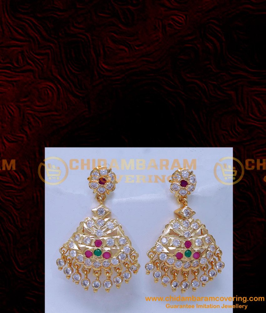 NLC1412 - Original Impon Jewellery White Stone Attigai Necklace Set